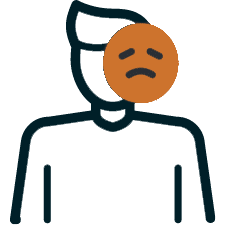 Icon representing a depression disorder coupled with a substance use disorder called a dual diagnosis