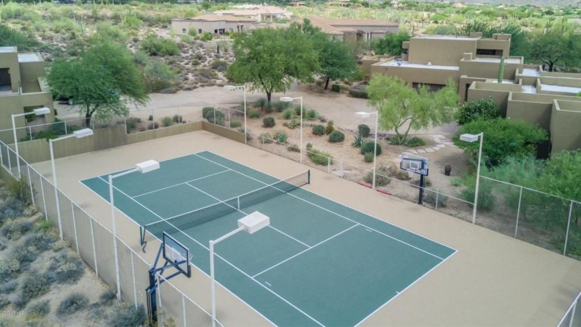 Sport court outside the holistic addiction recovery treatment (HART) rehab