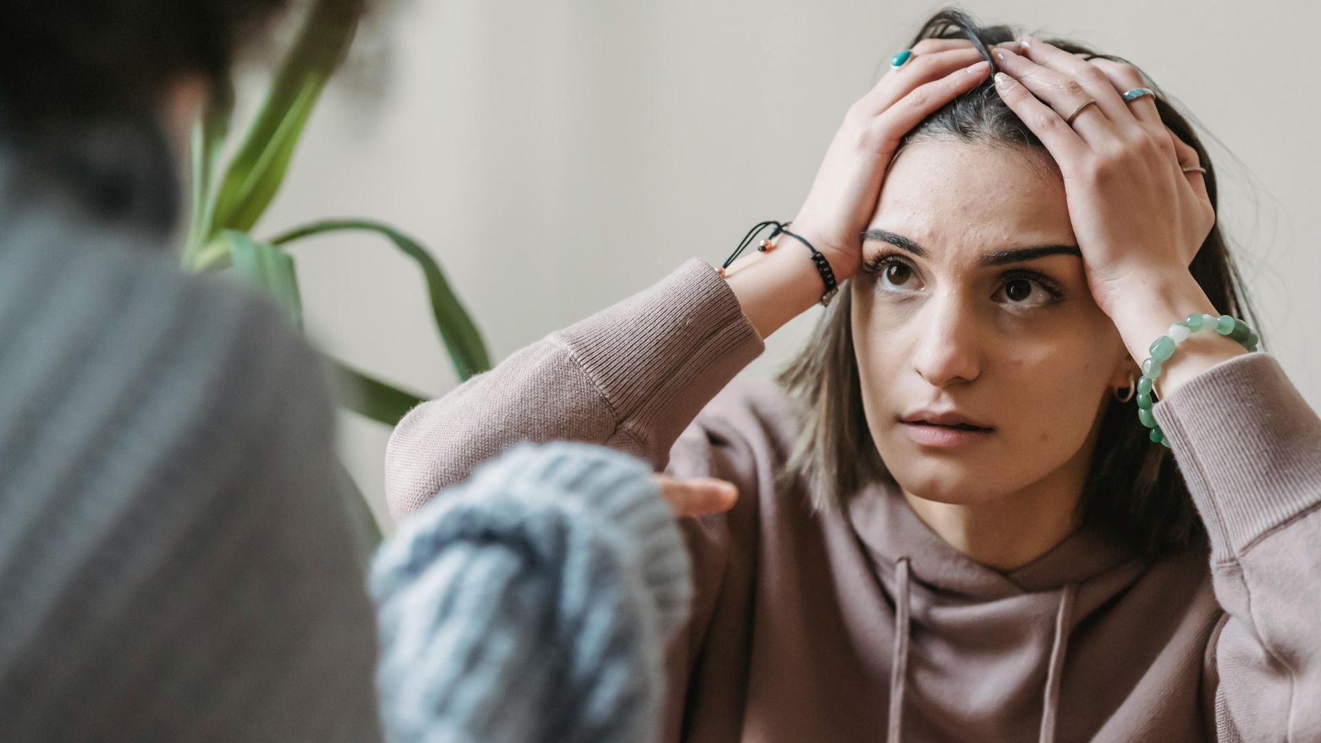 A Woman Shows Irritable Feelings