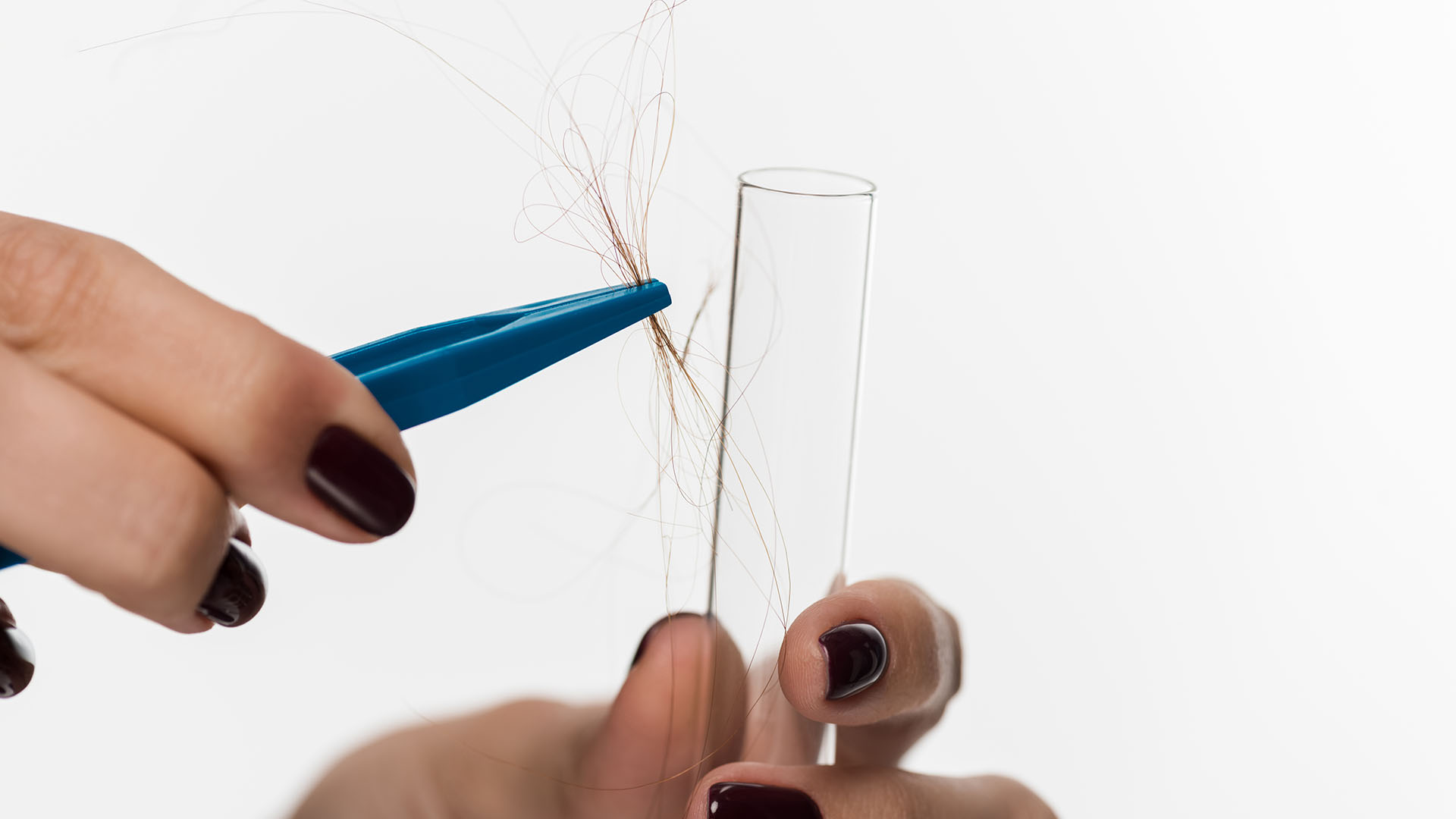 hair sample near test tube