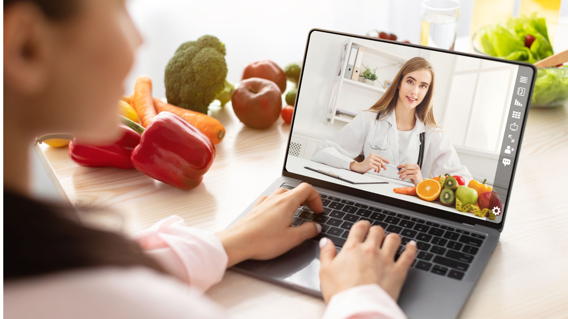 having video call with dietitian