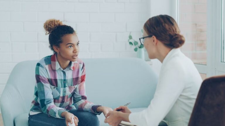 counseling session in modern office