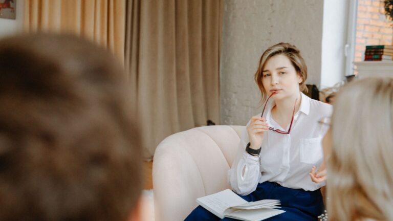 Counselor in a therapy session