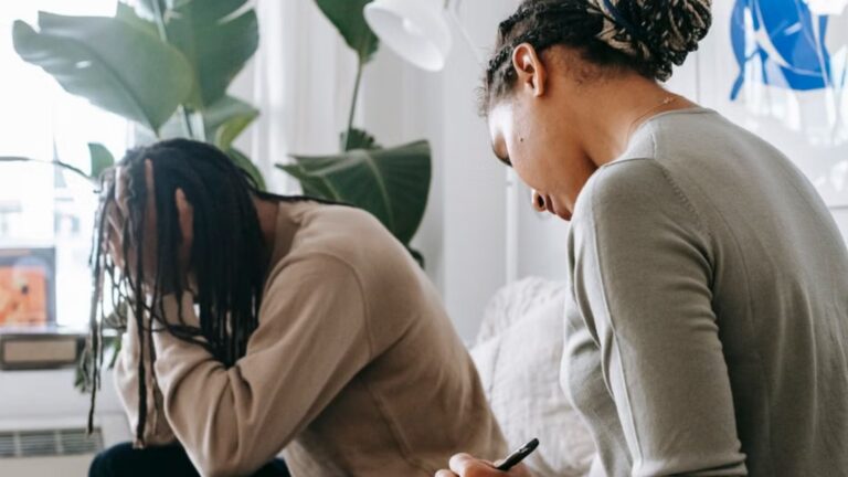 A therapist and client in a deep conversation